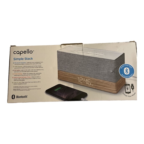 Capello Other Capello Simple Stack Bluetooth Speaker With Clock
